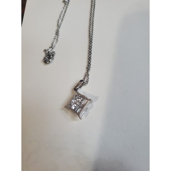 Cubic Zirconia Square Pendant and Necklace The Eberle Radiance Collection - Picture 7 of 10